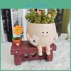 Sunflower Pot Smiling Planter Face Resin Cartoon Head Flowerpot Indoor Outdoor Cactus Succulent Plants Container