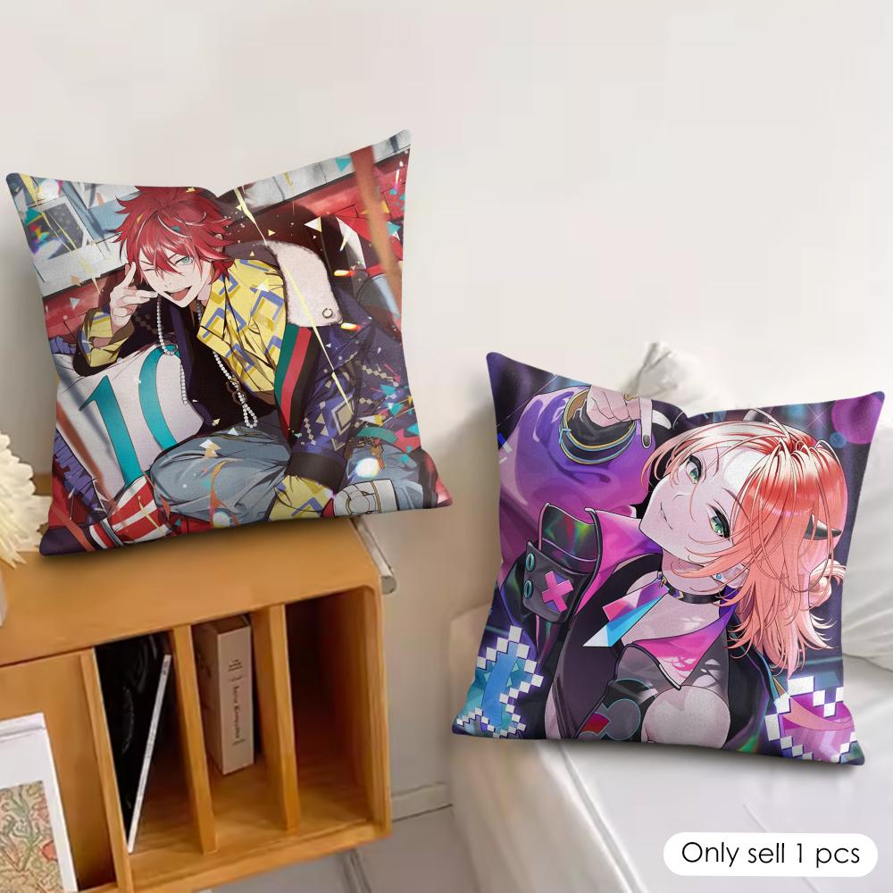 EEnsemble Stars anime Cushion Cover Silky Short Plush Invisible Zipper Dustproof Sofa Pillow Case for Home Decor