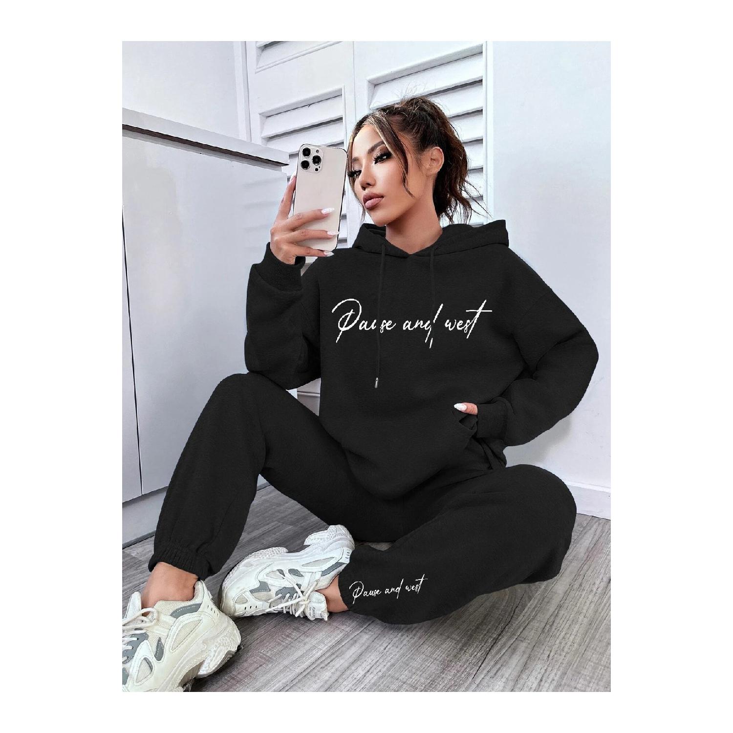 

Комплект спортивного костюма Pause с капюшоном и комбинированным верхом - черные резиновые ножки большого размера с принтом S серый