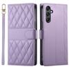 Pro Samsung Galaxy A24 4G (162,1 x 77,6 x 8,3 mm) Pouzdro Prošívané kosočtvercovým vzorem Peněženka Stojánek Kožený kryt na telefon s dlouhým/krátkým popruhem