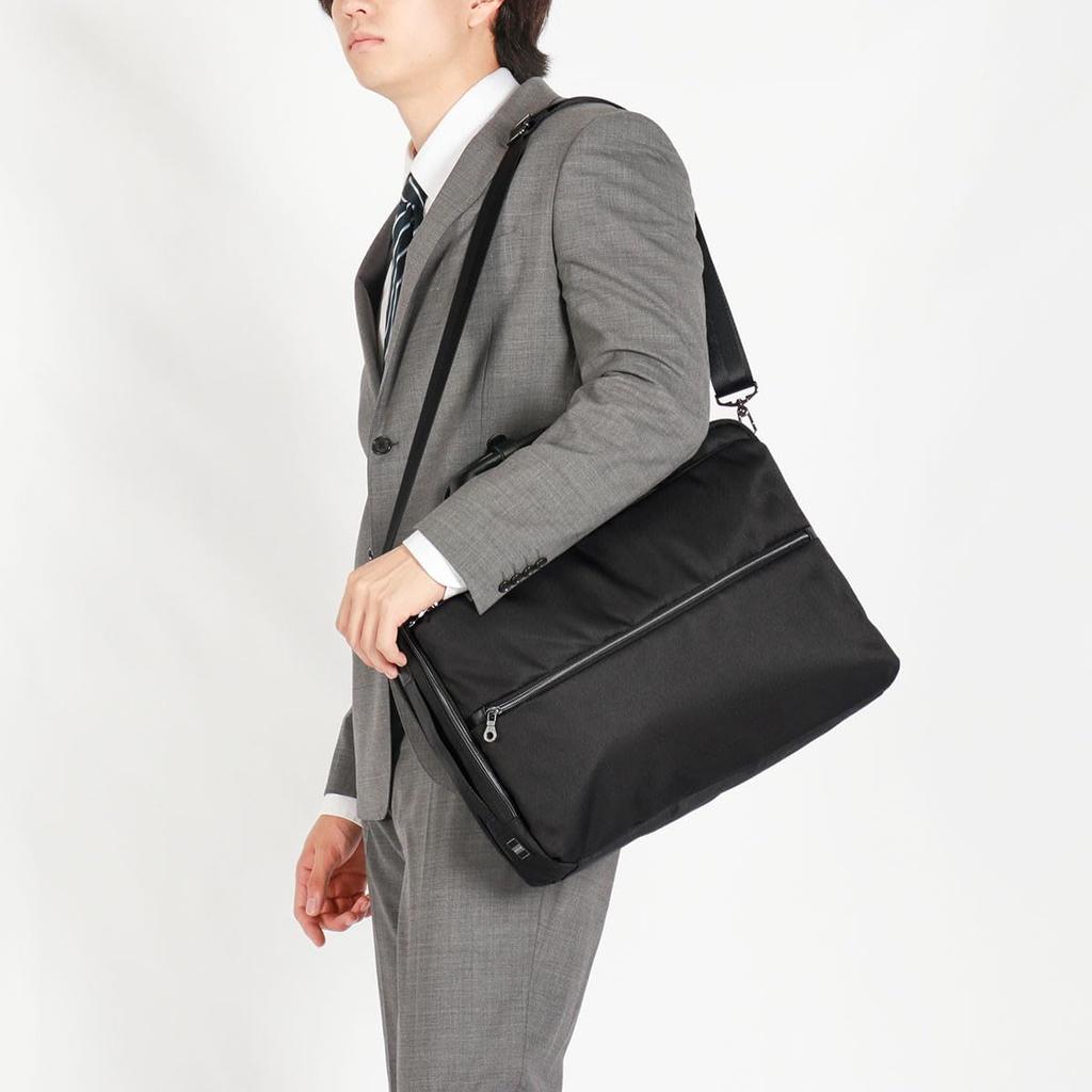 3way Business Bag Compatible with Can store 14inch Can be set Detachable shoulder Business Business Backpack Black [World Traveler] Men's "Althea" B4,