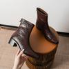 5083-3 autumn and winter fashionable pointed cowboy boots, design sense V-mouth soft leather thin Martin boots thick sole