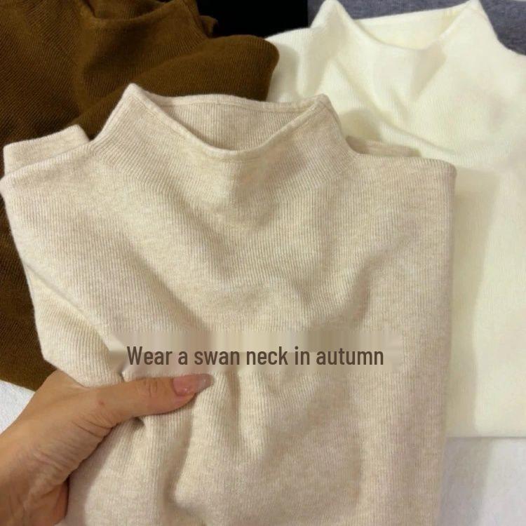 

М який В язаний Пуловер з Напіввисоким Коміром, що Облягає - Універсальна Сорочка з Довгим Рукавом для Осені та Зими XL