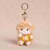 Candy Holder Pendant Plush Seated Sheep Keychain Pendant With Metal Ring Soft Cute Lamb Bag Charm Stuffed Accessory For Backpack