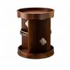 Rotating Cosmetic Storage Organizer Open Design Wooden Vanity with