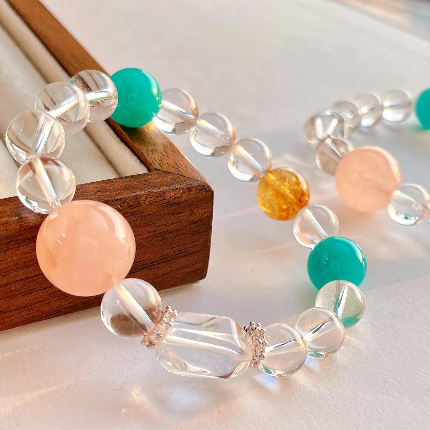 High Quality Vitreous Natural White Crystal Lapis Lazuli Citrine Madagascar 16Mm Powder Crystal Bracelet Bracelet.