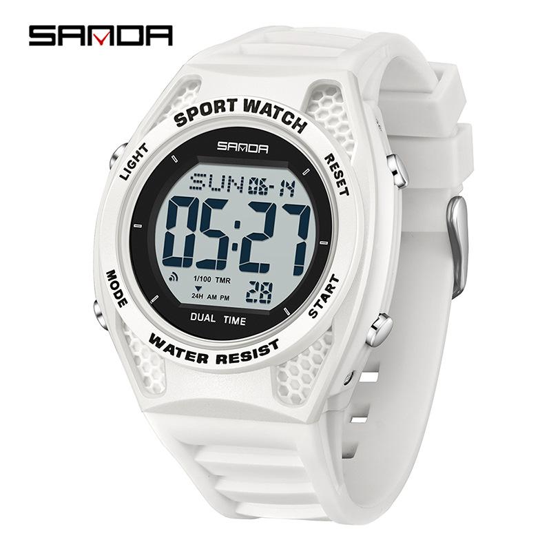 Sanda Multi-Function Waterproof Sport Watch with Alarm & Seven-Color Luminous Display