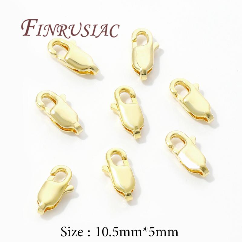 18K Gold Plated Lobster Clasp For Jewelry,Fasteners For Bracelets Accessories,Connector Clasps Findings For DIY