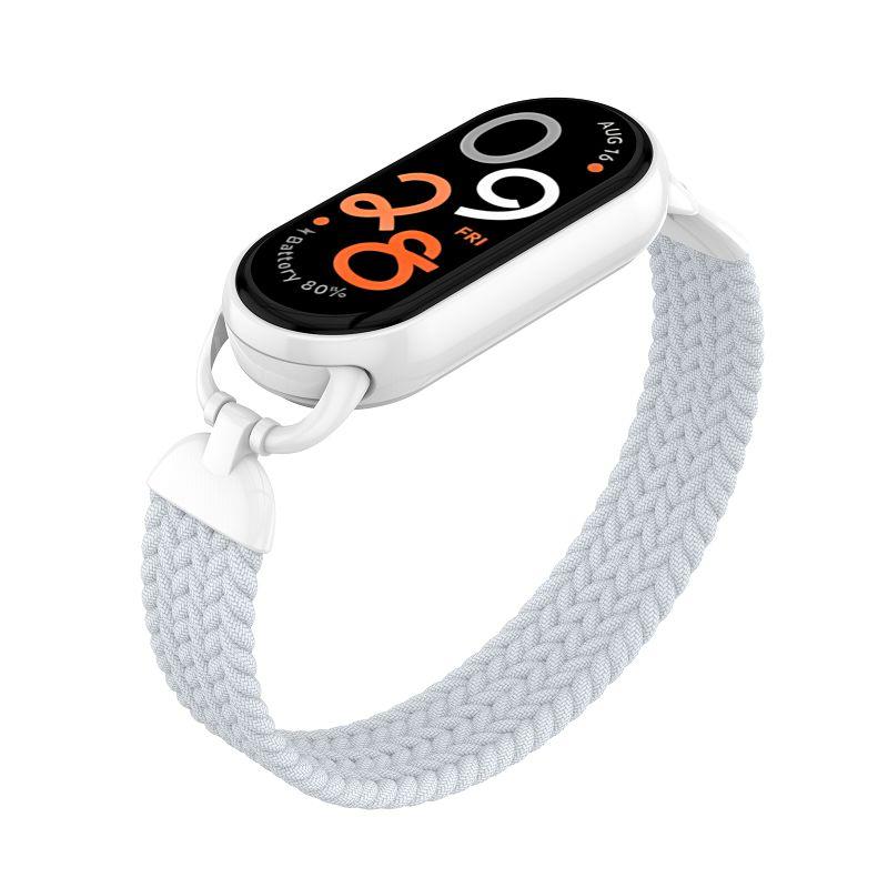 

Плетеный Solo Loop ремешок для Xiaomi Smart Band 9 8 Мягкий эластичный нейлоновый браслет Замена ремешка для Xiaomi Mi Strap 9/8 Mi Band 9 белый