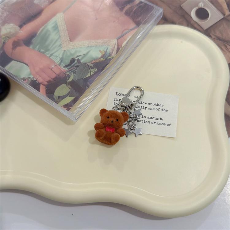 Κορεάτικο Χαριτωμένο Μπρελόκ Αρκούδα και Αστέρια με Κρεμαστό Θήκης Ακουστικών