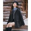 BETU Women's Mid-length Hooded Wool Blend Overcoat