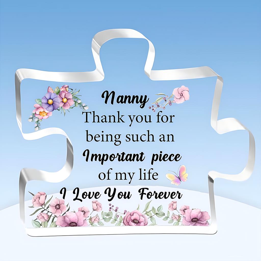Nanny Puzzle Plaques Mother's Day Gifts Nan Appreciate Birthday Present Nana Acrylic Sign Home Decorations