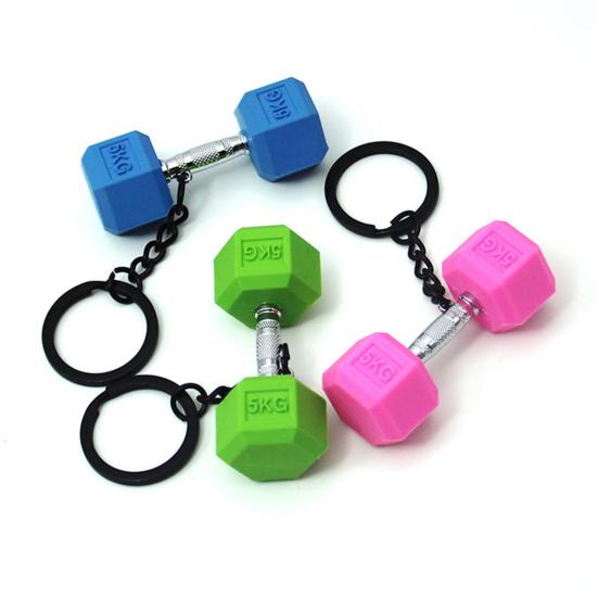 Mini Dumbbell Pendant Keychain Bag Cell Phone Wallet Durable Decorative Keyring Handbag Car Decoration Accessory