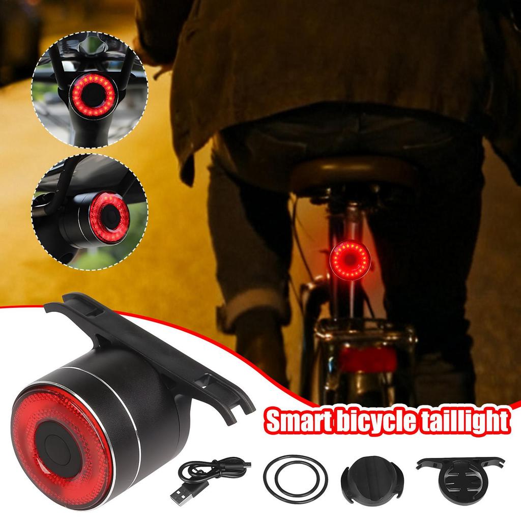 Bike Rear Light Smart Bike Tail Sensing Light Waterproof Brake Sensing Lamp For Riding Mountain Road Daily Commuting Camping