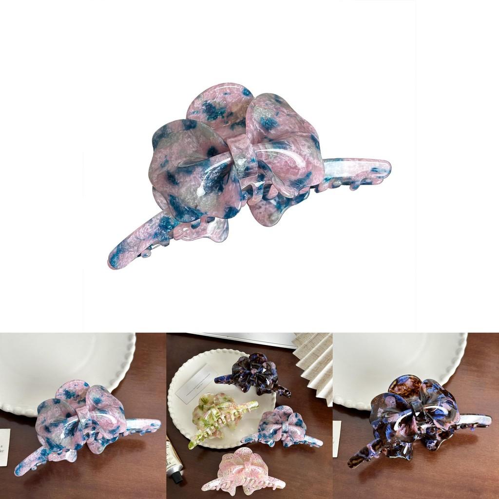 Beautifully Crafted 13cm Acetate Hair Claw Clip With Feminine Bow Ideal For Daily Wear