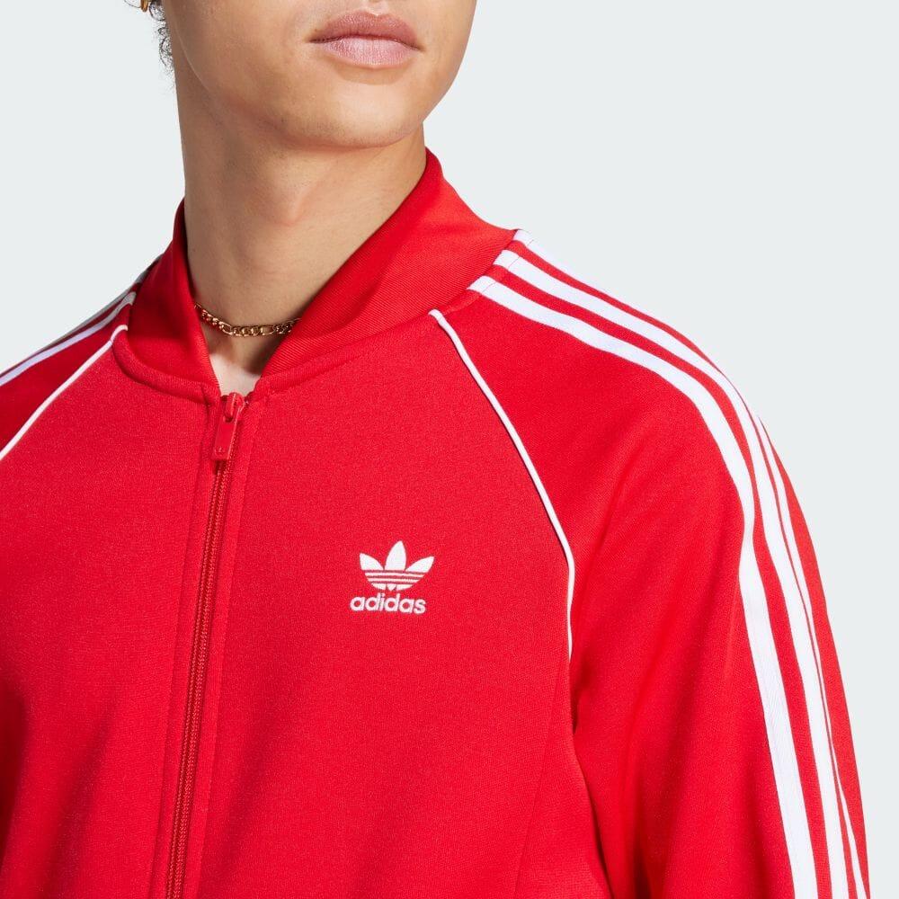 Adidas Originals Trefoil Three-Stripe Colorblock Logo Long-Sleeve Jacket Men Outerwear Red IL2494