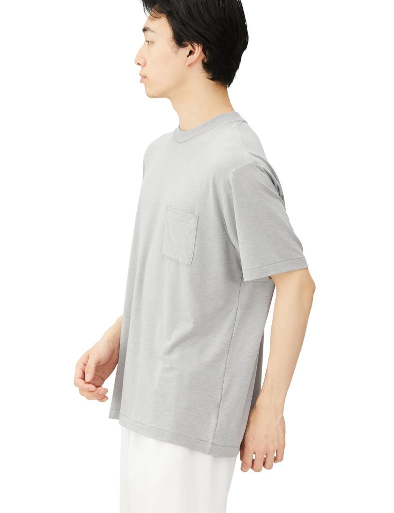 [NEUTRALWORKS.] FD KURZARM POCKET CREW, Melange-Grau, Größe M