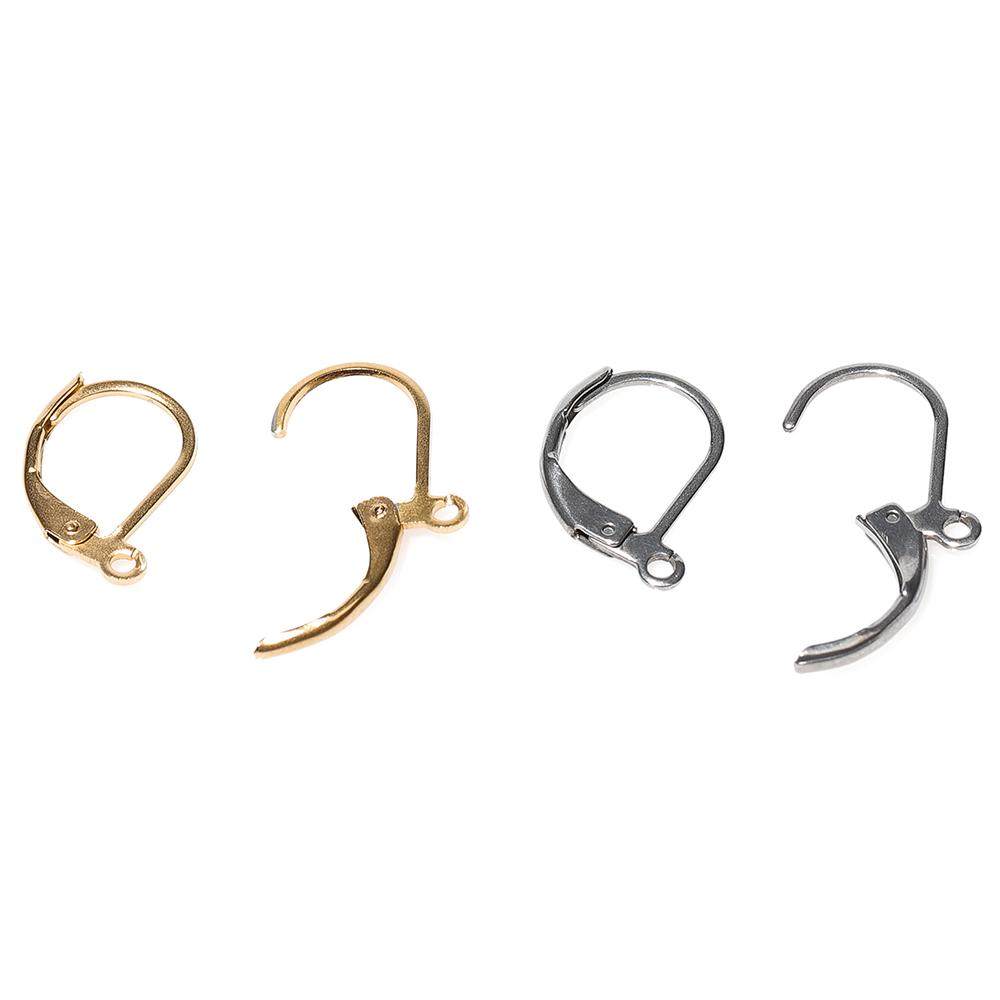 20pcs/Lot 16*11mm Stainless Steel Silver Tone French Earring Hooks Wire Clasp Finding for DIY Earring Making Components Supplier