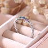 Luxury Female Rainbow Zircon Stone Ring Trendy Silver Color Engagement Mini Wedding Jewelry Gift For Women