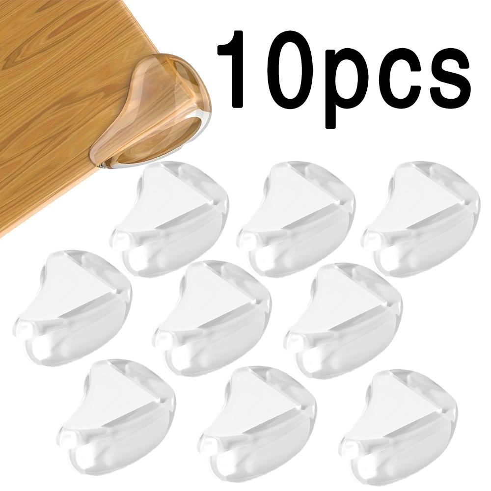 10 шт. Мягкие прозрачные силиконовые уголки - Защитные уголки для безопасности детей с высокопрочным клейким гелем для мебели, шкафов