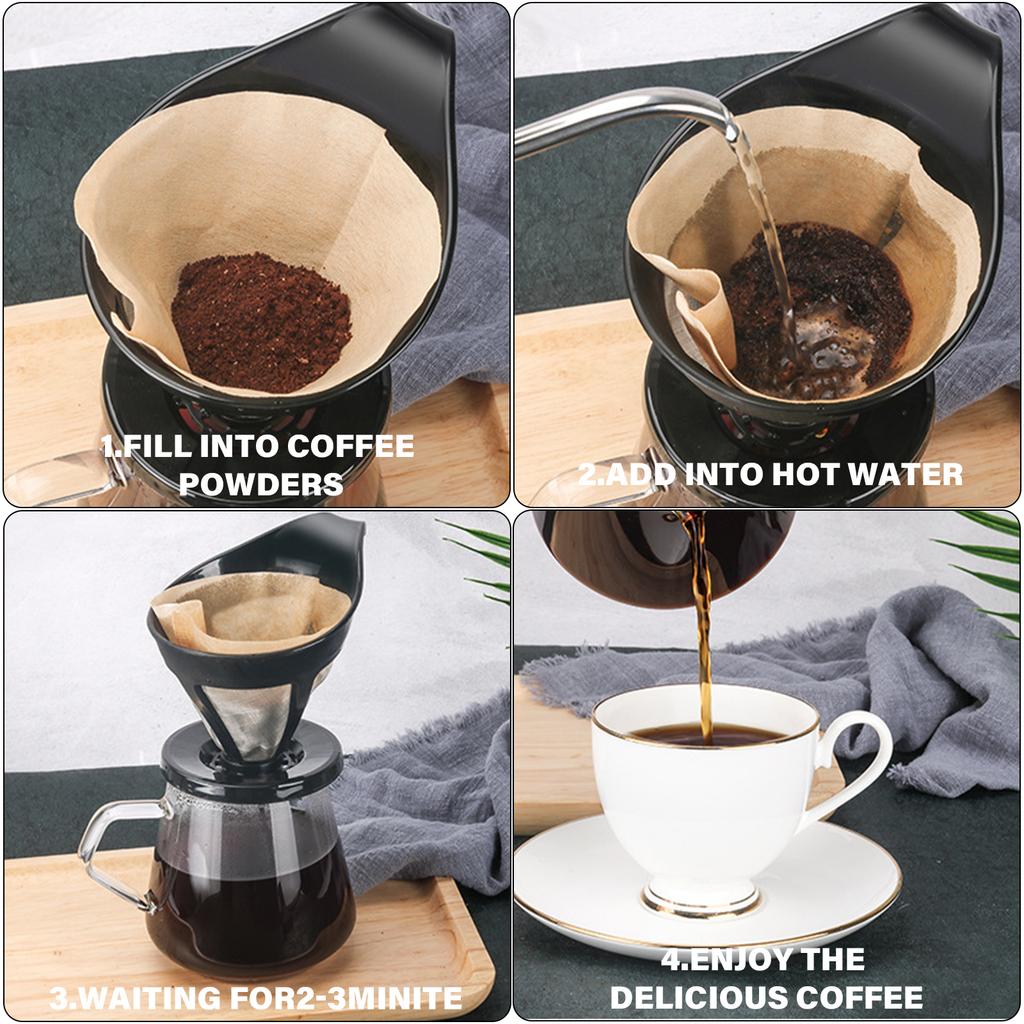 Stainless Steel Coffee Strainers with Measuring Spoon Coffee Filter Set Mesh Coffee Funnel Suitable for Coffee Machines