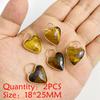2PCS Natural Yellow Tiger Eye Stone Pendant Heart Star Drop Shape Symbolizing bravery and wealth protection Amulet Healing Charm