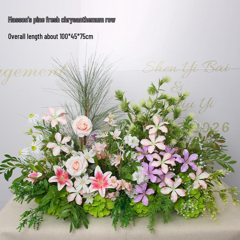 Mori Style Artificial Wedding Floral Aisle Decoration