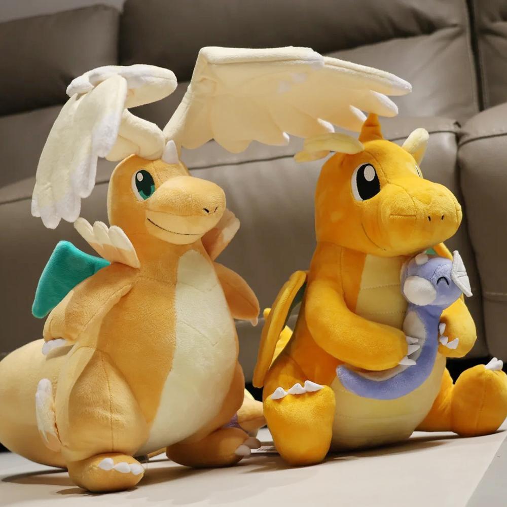 Cute Mega Dragonite Plush Toy Holding Dratini Baby Cute Charizard Tyranitar Dragapult  Cartoon Doll Birthday Gift