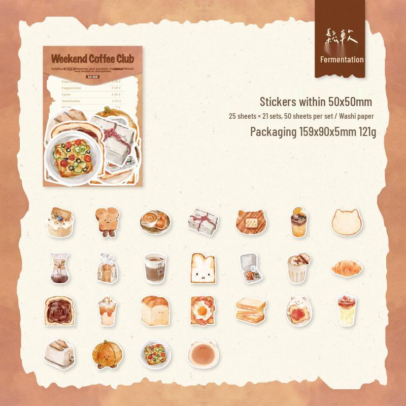 Twilight Washi Stickers: Sweet Breakfast Collection, 50 Sheets, 5 Types, Perfect for DIY.