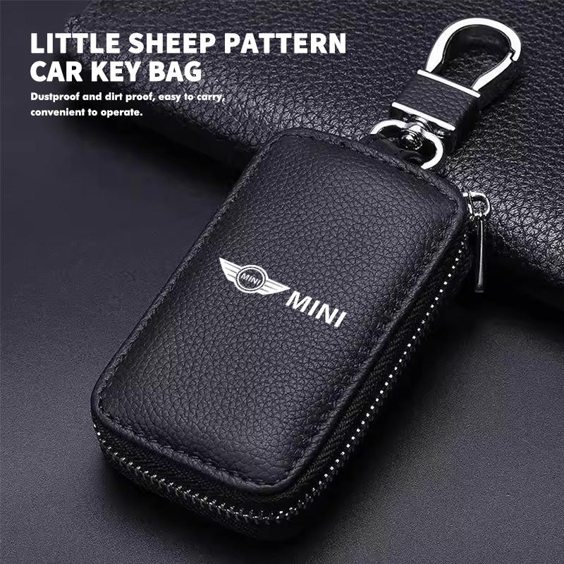 Leather Key Bag Universal Keyring Case Car Keychain Wallet For MINI Countryman Clubman Cooper One JCW R56 R50 R53 R58 Tnrjc00