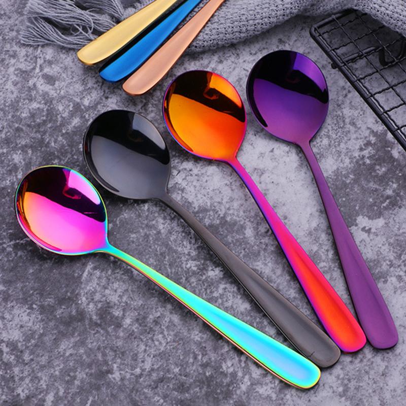 Stainless Steel Coffee Spoon,High Quality Dessert Cake Fruit Spoons Gold Small Snack Scoop  Tea Spoon Kitchen Dinnerware Tools