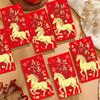 6Pcs 2026 Year Of The Horse Red Envelopes Luck Money Bag Spring Festival Bless Pocket Red Packet Year Decoration Gift