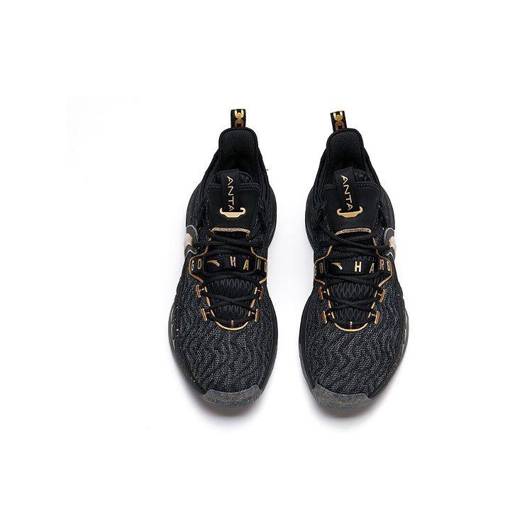 Anta GH2 Hayward Black Golden Shock Absorbing Non-Slip Durable Low-Top Basketball Shoes Men sneakers 112131103-2