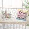 Easter Pillowcases with Bunny and Happy Easter Sayings Sofa Bed Cushion Cover Sleeping Pillowcase Home Decoration