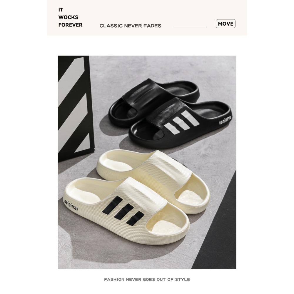 Men's Summer Thick Sole Non-Slip Slippers, Indoor Outdoor Bathroom Casual Slide Sandals