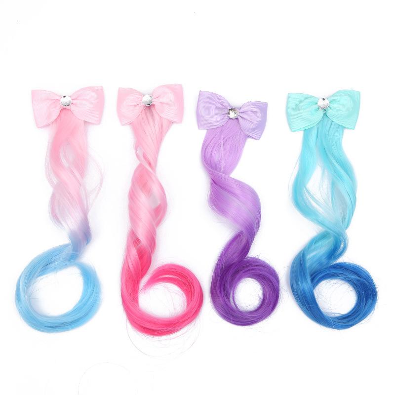 1 Pair Cute Girls Hairpin Child Twist Hair Clip Barrette Cartoon Hair Rope Accessories Kids Wig Rope Hair Head Wear