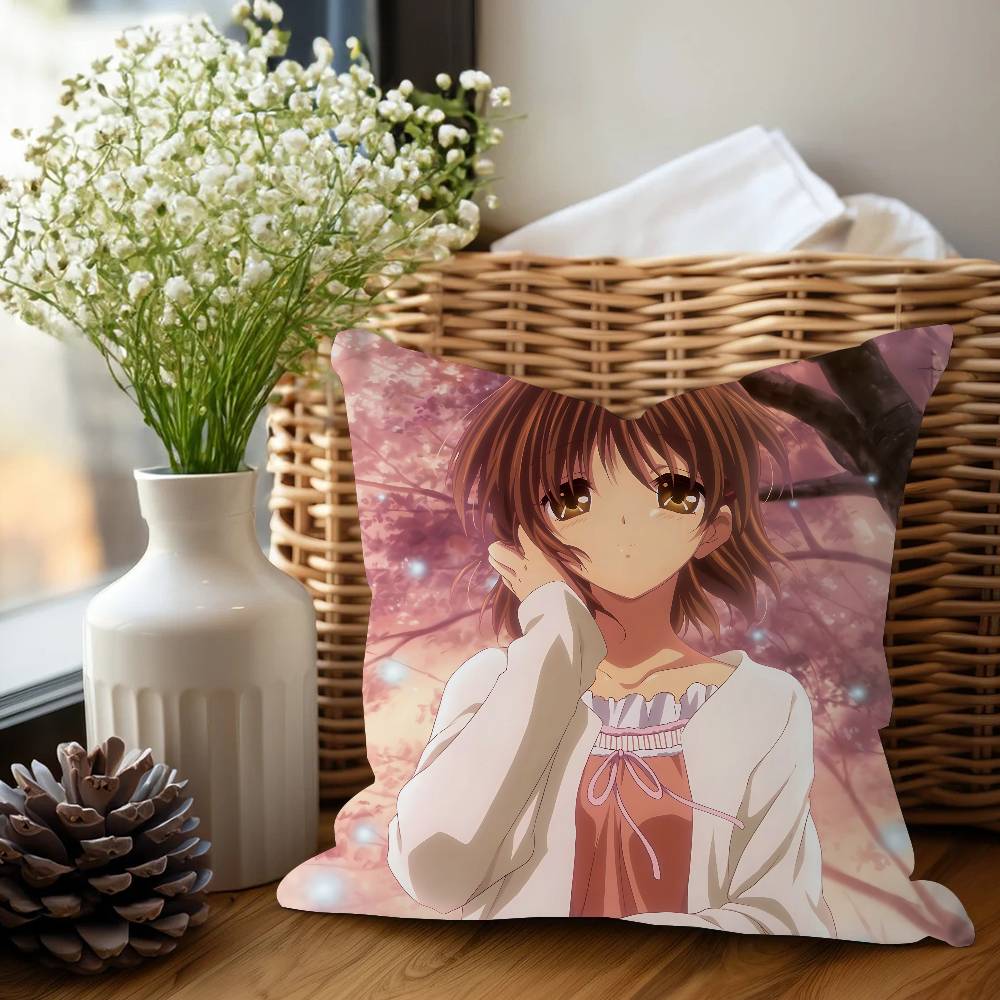 Anime C-CLANNAD Pillow Cover For Bedroom Room And Living Room Sofa Decorative Cushion Cover