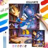 Digital Oil Painting Art Kit Donald Duck Magic Library Handmade Coloring Painting Home Decor