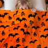 Coperta di Halloween Fantasma Reversibile Stampa Zucca Coperta Plaid in Pile, Super Morbida Calda Accogliente Coperta Autunnale Per
