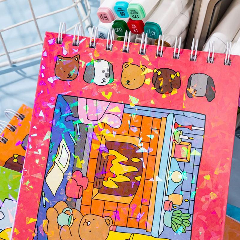 1Pcs Cute Animal Coloring Book Kids Animal Theme Graffiti Painting Book Bobbie Goods Coloring Book Students Gifts