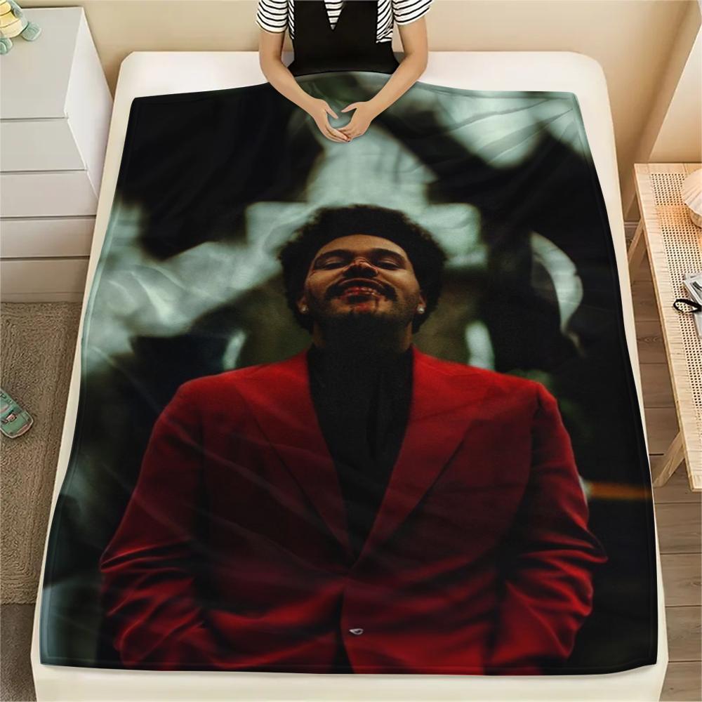 1PC The Weeknd Print Flannel Blanket, High quality Comfortable for All Seasons, Home Decor, Warmth and Comfort, Perfect for Christmas Gifts