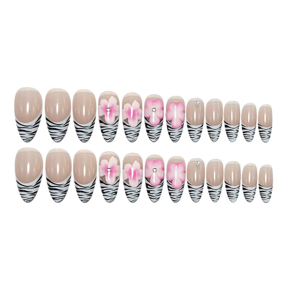 3D Rhinestone Floral Press-on Nails – High-End Sweet & Cool Wearable Nail Art Tips