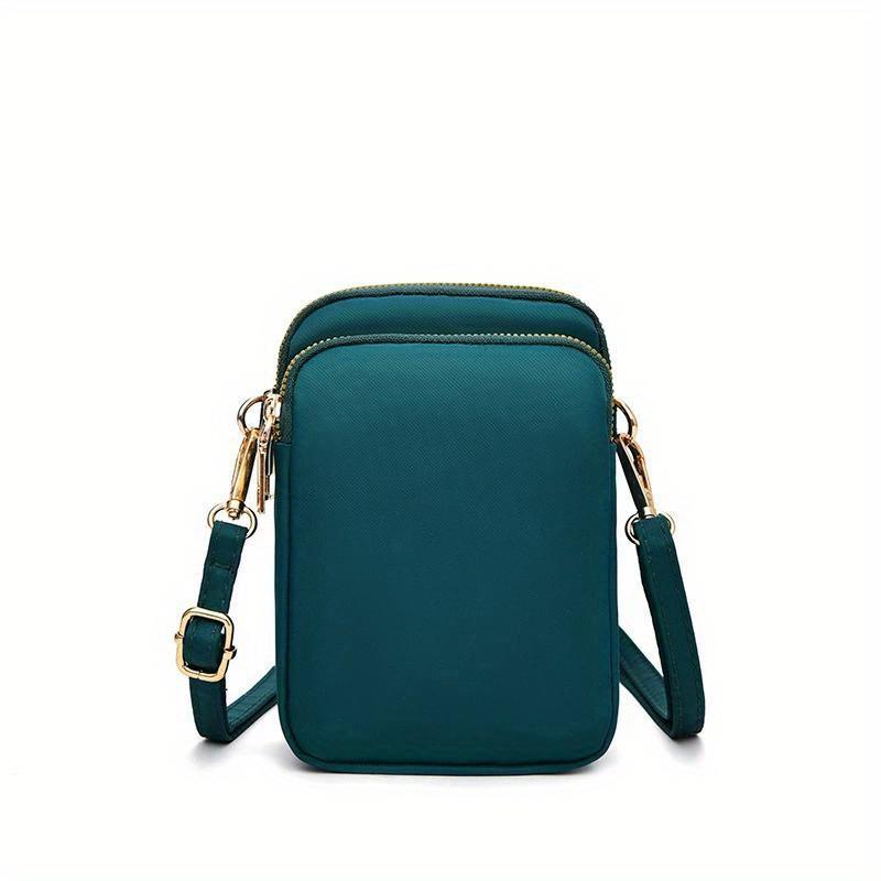 Bolso Mini para Mujer Bandolera con Cremallera Bolso de Hombro Monedero para Teléfono Móvil Billetera Multifuncional Vertical Negro Bolsos Bandolera para Caminar
