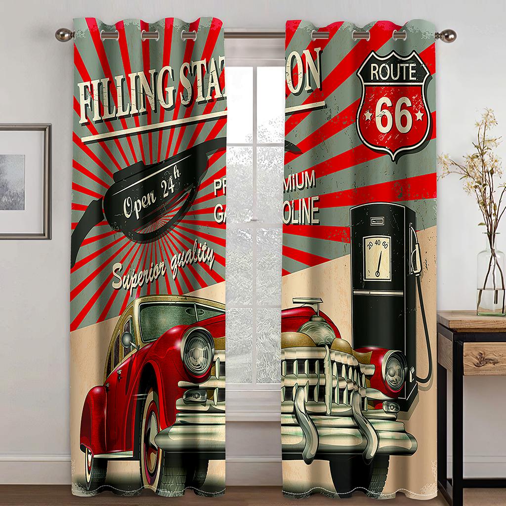 

Мотоцикл Велосипед Иллюстрация Окно Занавеска Гостиная Спальня Сексуальная Леди Левая и Правая Двустворчатая Открытая 200W240H(CM)79x95in&Grommet Top