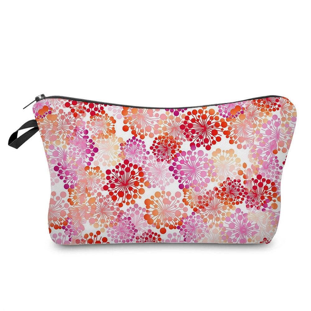 Women Flower Print Cosmetic Bag Toiletries Organize Travel Storage Case 6762 KTB
