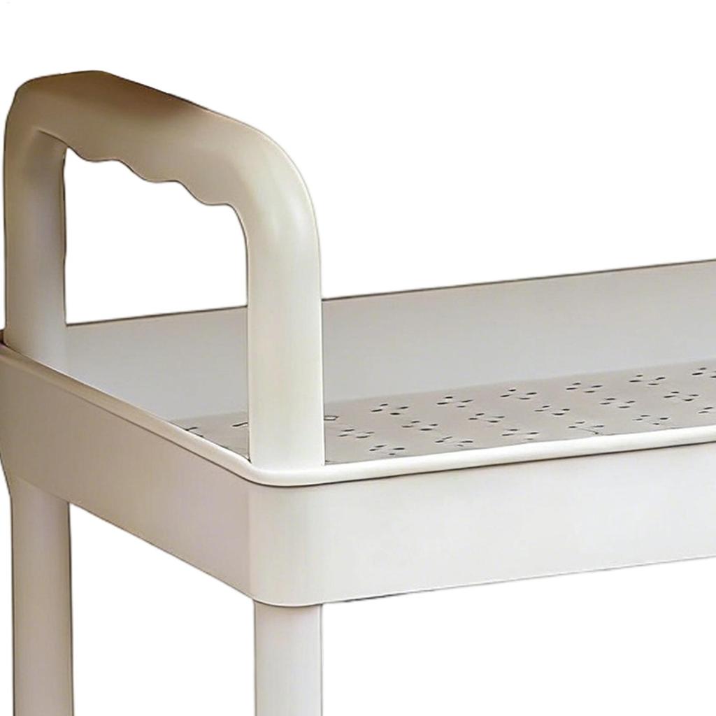 Aufbewahrungswagen 2-stöckiger Schrank Mobiles Regal mit Rädern Servierwagen für Zuhause Küche Badezimmer Speisekammer Waschküche Garage Arbeitsplatz Wohnheim