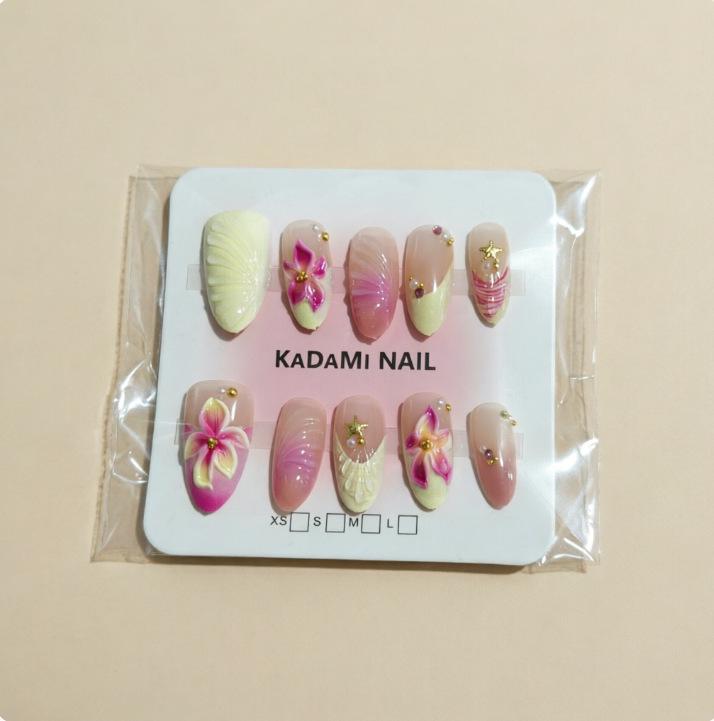 3D Ocean Starfish & Flower Nail Art Tips - European & American Style