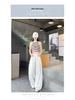 Women's Lazy Style Wide-Leg Floor-Length Pants: Spring/Summer 2026 Collection, Loose Slimming Drape, Casual Straight Fit.