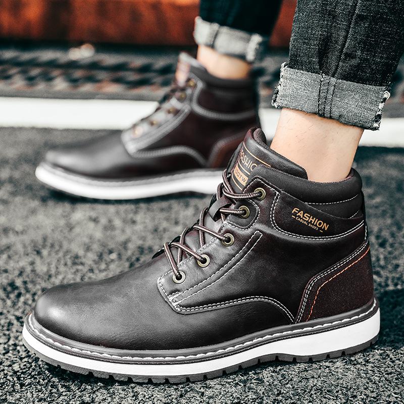 Botas Martin Negras para Hombre Otoño e Invierno Botas británicas de  locomotora de suela pesada Botas casuales de cuero big head comprar a buen  precio — entrega gratuita, reseñas reales con fotos —
