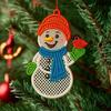Vánoční ozdoby 2D akrylový sněhulák Santa Claus přívěsek prošívaný texturovaný vánoční stromek závěsná dekorace na sváteční stromek párty dekorace